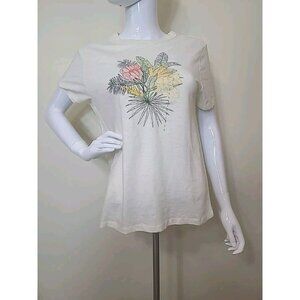 Dip Crew Neck Floral T Shirt Womens Size Small 100% Organic Cotton Tags Attached